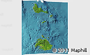 Satellite 3D Map of Shefa, single color outside