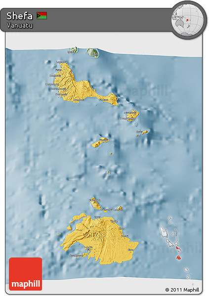 Savanna Style 3D Map of Shefa