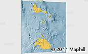 Savanna Style 3D Map of Shefa, single color outside