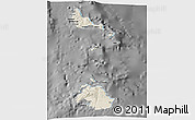 Shaded Relief 3D Map of Shefa, darken, desaturated