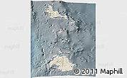 Shaded Relief 3D Map of Shefa, darken, semi-desaturated