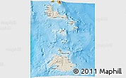 Shaded Relief 3D Map of Shefa, political outside