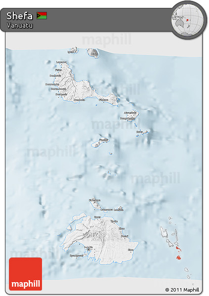 Silver Style 3D Map of Shefa