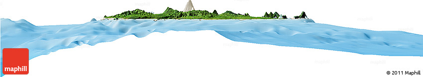 Satellite Horizon Map of Shefa, shaded relief outside