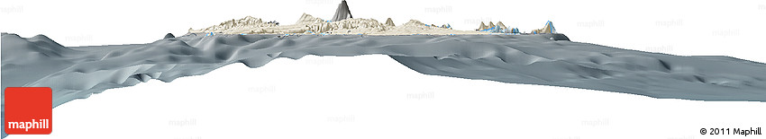 Shaded Relief Horizon Map of Shefa, darken, semi-desaturated