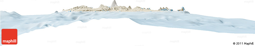 Shaded Relief Horizon Map of Shefa, lighten