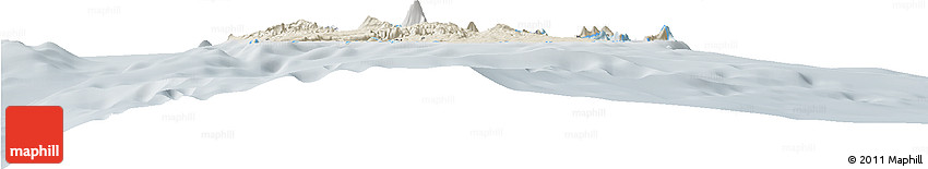 Shaded Relief Horizon Map of Shefa, lighten, semi-desaturated