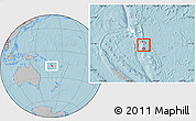 Gray Location Map of Shefa, highlighted country, within the entire country, hill shading