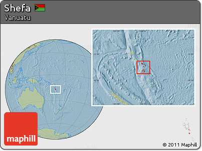 Savanna Style Location Map of Shefa, hill shading