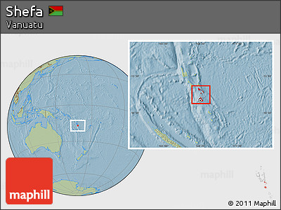 Savanna Style Location Map of Shefa, hill shading