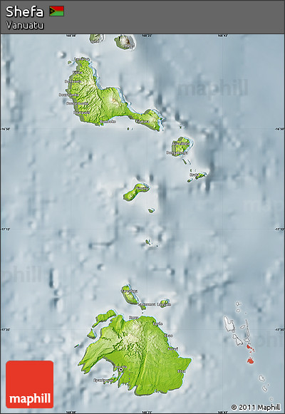 Physical Map of Shefa, semi-desaturated