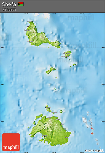Physical Map of Shefa, single color outside