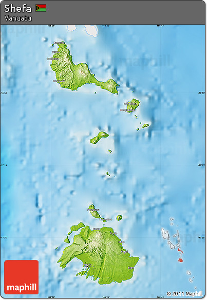 Physical Map of Shefa, single color outside