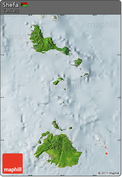 Satellite Map of Shefa, lighten