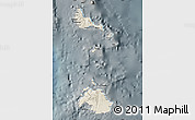 Shaded Relief Map of Shefa, darken, semi-desaturated