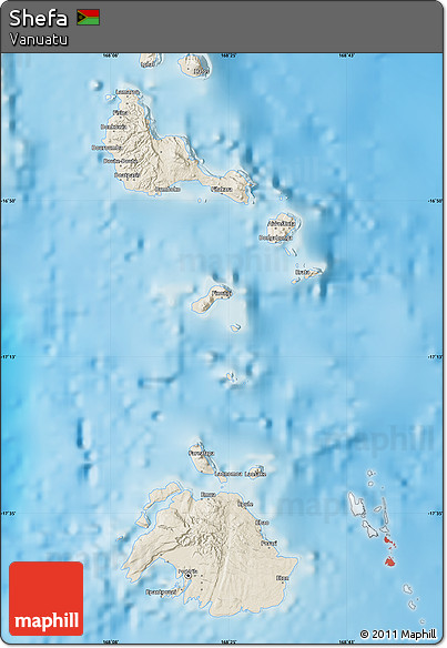 Shaded Relief Map of Shefa