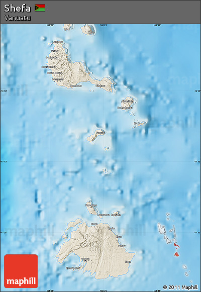 Shaded Relief Map of Shefa