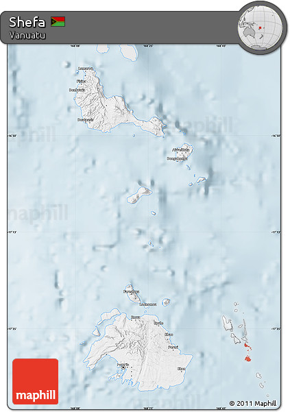 Silver Style Map of Shefa, single color outside