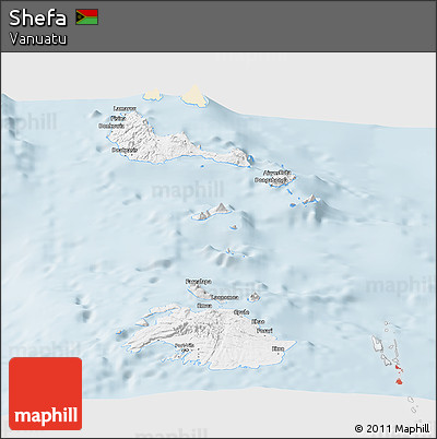 Classic Style Panoramic Map of Shefa, single color outside