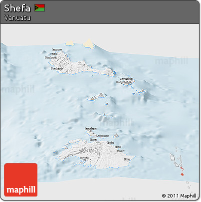 Classic Style Panoramic Map of Shefa, single color outside