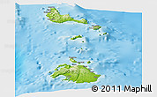 Physical Panoramic Map of Shefa, single color outside