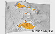 Political Panoramic Map of Shefa, desaturated
