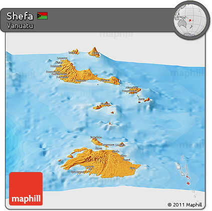 Political Panoramic Map of Shefa