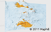 Political Panoramic Map of Shefa, lighten