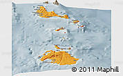 Political Panoramic Map of Shefa, semi-desaturated