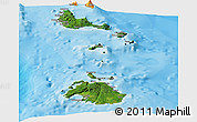 Satellite Panoramic Map of Shefa, political outside