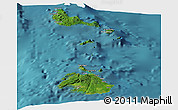 Satellite Panoramic Map of Shefa, single color outside