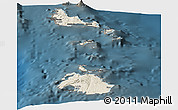 Shaded Relief Panoramic Map of Shefa, darken