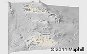 Shaded Relief Panoramic Map of Shefa, desaturated