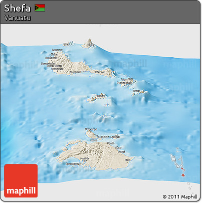 Shaded Relief Panoramic Map of Shefa