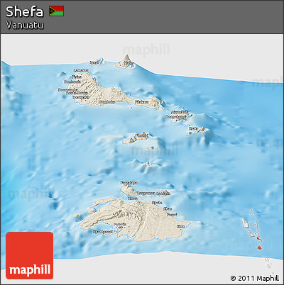 Shaded Relief Panoramic Map of Shefa