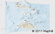 Shaded Relief Panoramic Map of Shefa, lighten