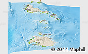 Shaded Relief Panoramic Map of Shefa, physical outside