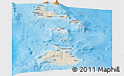Shaded Relief Panoramic Map of Shefa, political outside