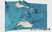 Shaded Relief Panoramic Map of Shefa, satellite outside