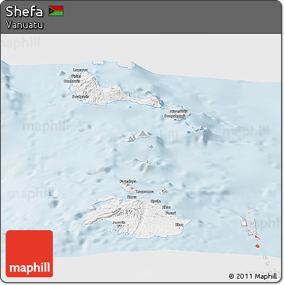Silver Style Panoramic Map of Shefa, single color outside