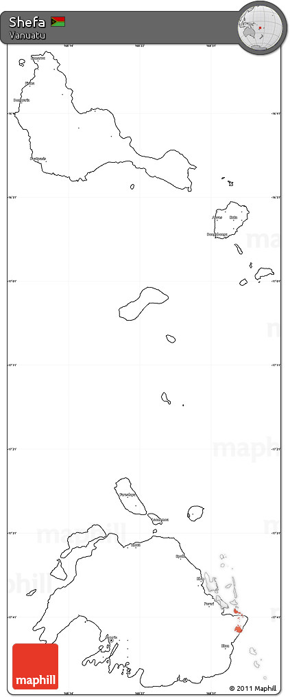 Blank Simple Map of Shefa, cropped outside