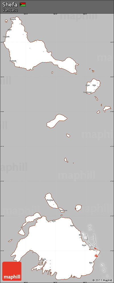 Gray Simple Map of Shefa, cropped outside