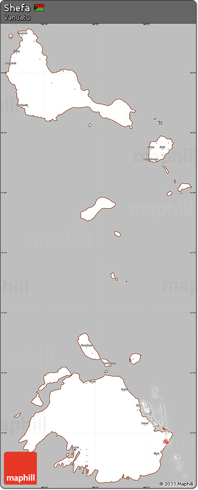 Gray Simple Map of Shefa, cropped outside