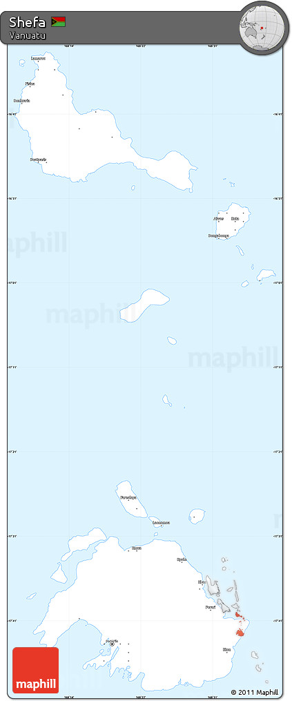 Gray Simple Map of Shefa, single color outside