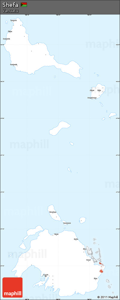 Gray Simple Map of Shefa, single color outside