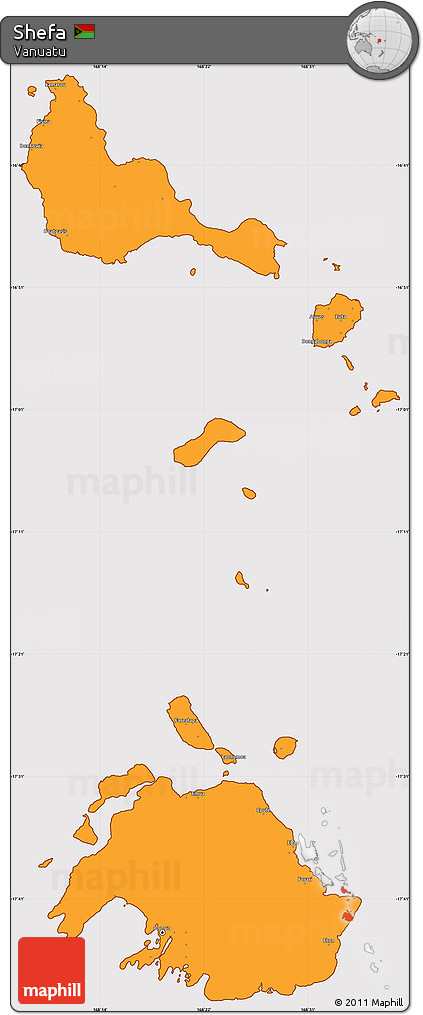 Political Simple Map of Shefa, cropped outside