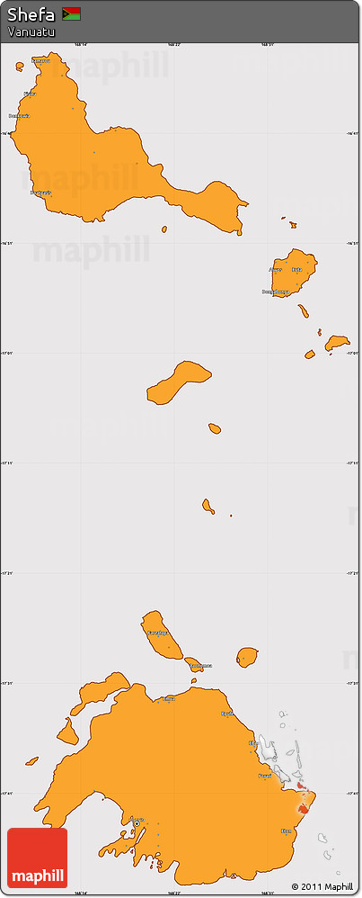 Political Simple Map of Shefa, cropped outside