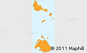 Political Simple Map of Shefa, single color outside