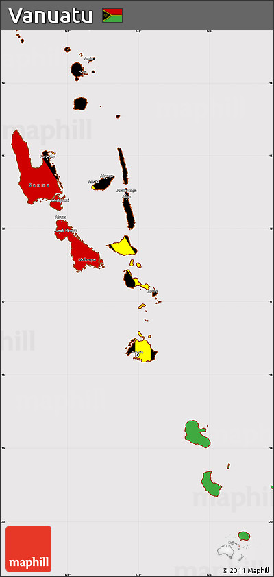 Flag Simple Map of Vanuatu, flag aligned to the middle