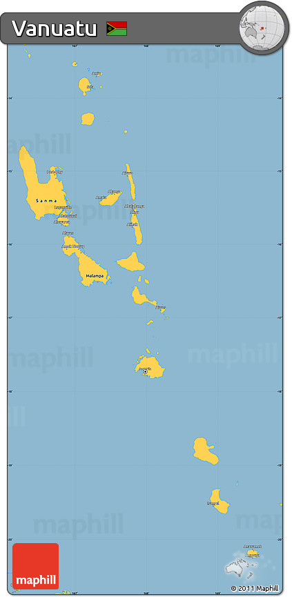 Savanna Style Simple Map of Vanuatu